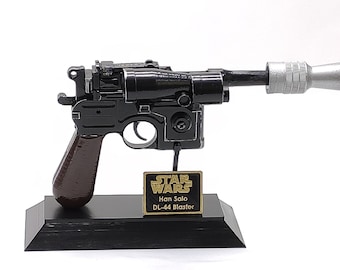 Han Solo Blaster - Empire Strikes Back - Star Wars - Episode 5 - V - DL-44 - Free Stand - Free Shipping with Tracking