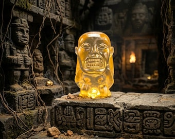 Indiana Jones Golden Idol Replica Statue, Raiders of the Lost Ark Prop, Translucent Clear Resin Movie Decor, Fan Gift