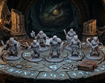 10 Inspired Fantasy Minis  Knight, Rogue & Ranger Resin Figures Unpainted Tabletop RPG Minis Kitbash