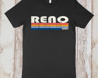 Vintage 70s 80s Style Reno, Nevada Tshirt, Reno NV Shirt,  Retro Unisex Tshirts