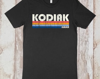 On Sale Now! Vintage Wicked 70s 80s Style Kodiak Alaska Tshirt, Kodiak AK Shirt, Retro T-Shirt, Vintage Inspired, Retro Womens Mens Tshirts