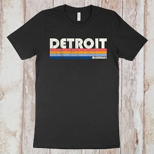On Sale Now! Detroit Michigan Tshirt, Detroit MI Shirt, Retro Unisex Tshirt Vintage 70s 80s Style Tee Shirt