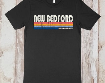 Vintage 70s 80s Style New Bedford Massachusetts Tshirt, New Bedford MA Shirt,  Retro Unisex Tshirts