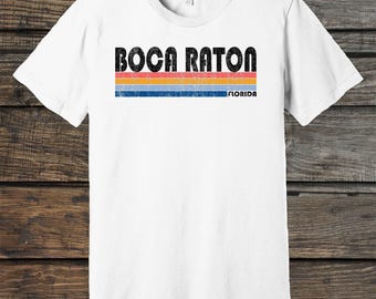 On Sale Now! Boca Raton Florida Tshirt, Boca Raton FL Shirt, Retro Unisex Tshirt Vintage 70s 80s Style Tee Shirt