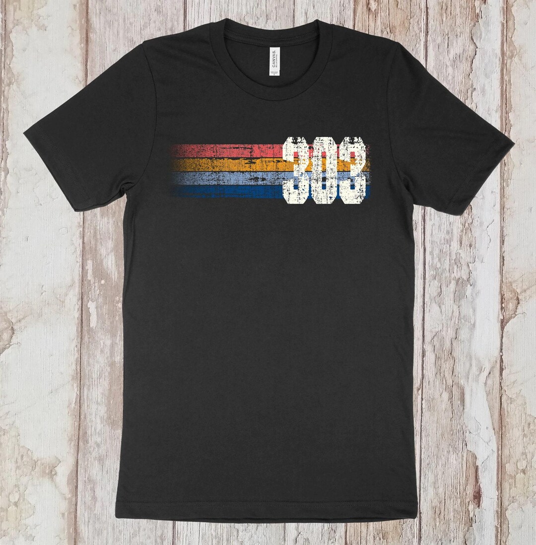 Retro 303 Area Code T-shirt: Denver Colorado Vintage Grunge Style - Etsy