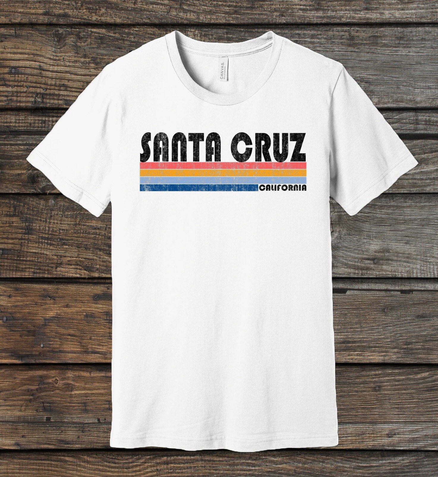 California Vintage 70s 80s Style Santa Cruz T-shirt, Santa Cruz Ca Shirt