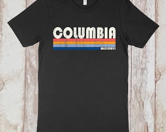On Sale Now! Columbia Missouri Tshirt, Columbia MO Shirt, Retro Unisex Tshirt Vintage 70s 80s Style Tee Shirt