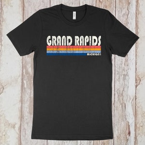 Vintage 70s 80s Style Grand Rapids, Michigan Tshirt, Grand Rapids MI Shirt,  Retro Unisex Tshirts