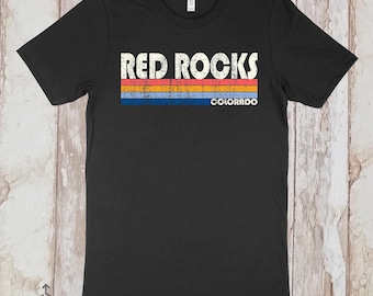 On Sale Now! Red Rocks Colorado Tshirt, Red Rocks Shirt, Retro T-Shirt, Vintage Inspired, Vintage 70s 80s Style Tee Shirt