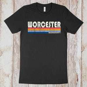 Nu te koop! T-shirt Worcester Massachusetts, shirt Worcester MA, retro uniseks T-shirt vintage jaren 70-80 stijl T-shirt
