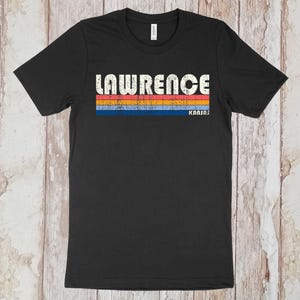 On Sale Now! Lawrence, Kansas Tshirt, Lawrence KS Shirt, Retro Unisex Tshirt Vintage 70s 80s Style Tee Shirt