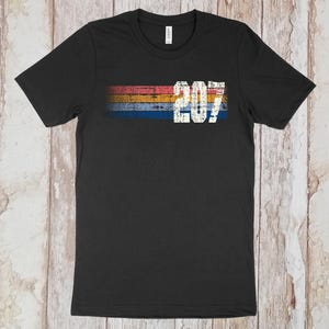 On Sale Now! 207 Area Code Tshirt |Maine Tee Shirt | Retro Vintage Grunge Style T-Shirt