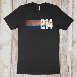 ¡En oferta ahora! Camiseta con código de área 214 / Camiseta de Dallas, Texas / Camiseta retro de estilo grunge vintage de Dallas