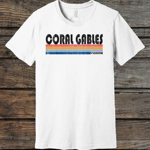 On Sale Now! Coral Gables Florida Tshirt, Coral Gables FL Shirt, Retro Unisex Tshirt Vintage 70s 80s Style Tee Shirt