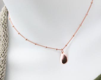 Rose gold Tear drop Necklace