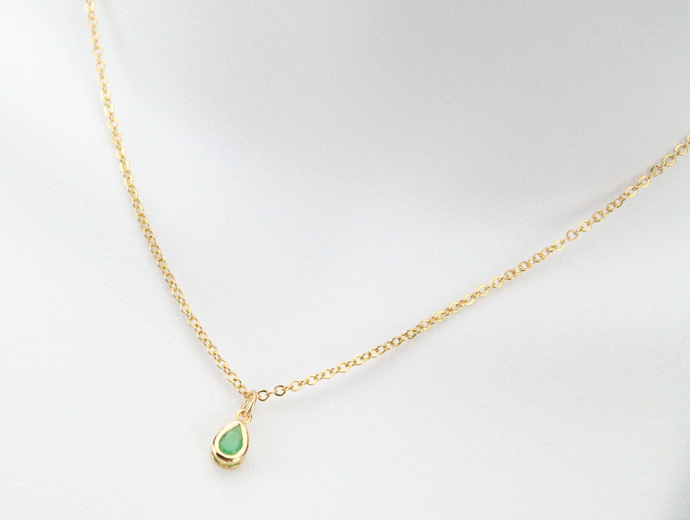 Gold Teardrop Pendant Necklace Etsy Singapore