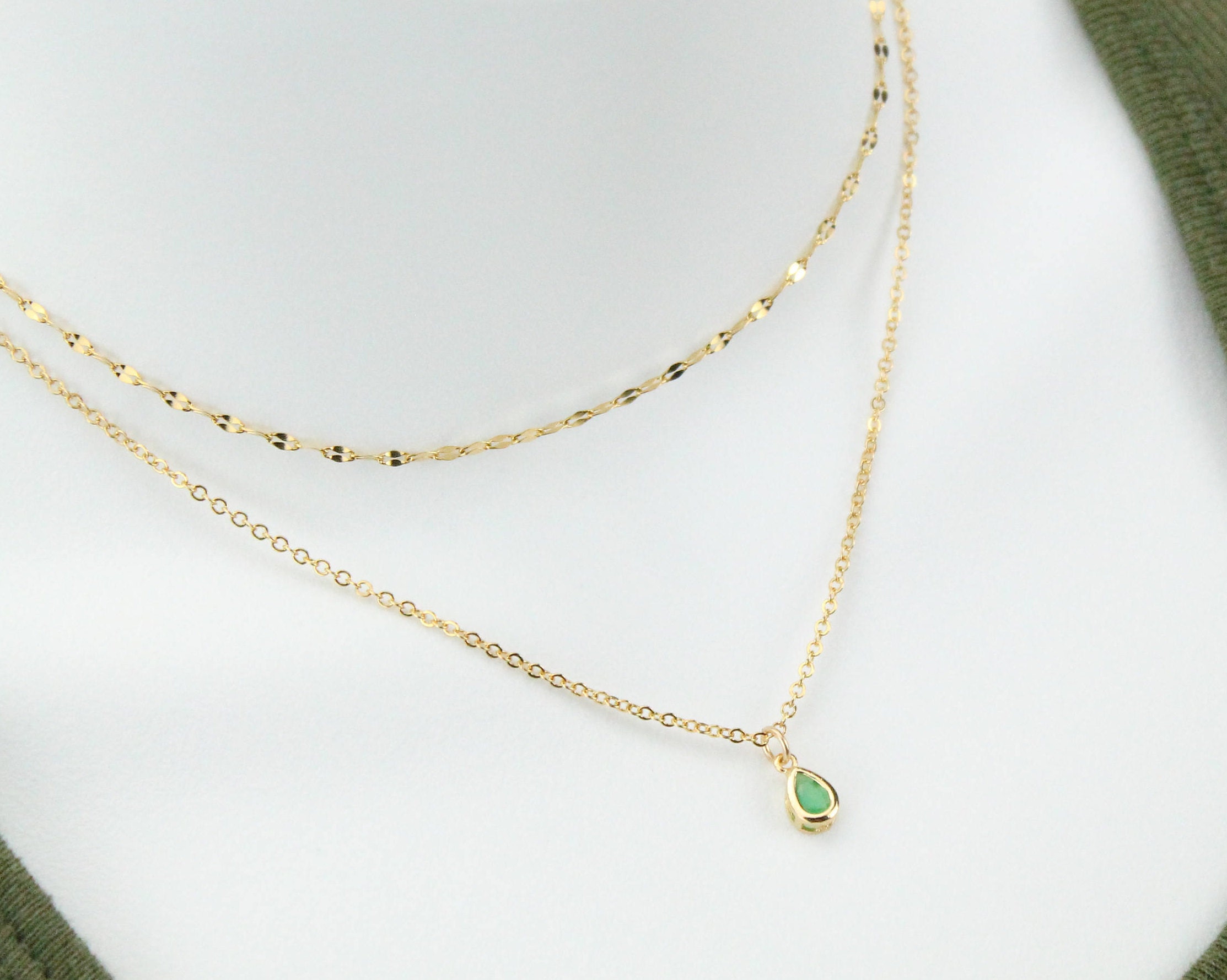 Gold Teardrop Pendant Necklace Etsy Singapore