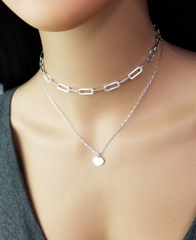 Sterling Textured Long Box Choker