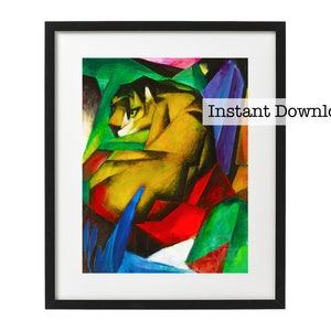 FRANZ MARC Tiger, Franz Marc Instant Digital Download, Printable Franz Marc, Tiger by Franz Marc Downloadable, Famous Paintings Poster Print