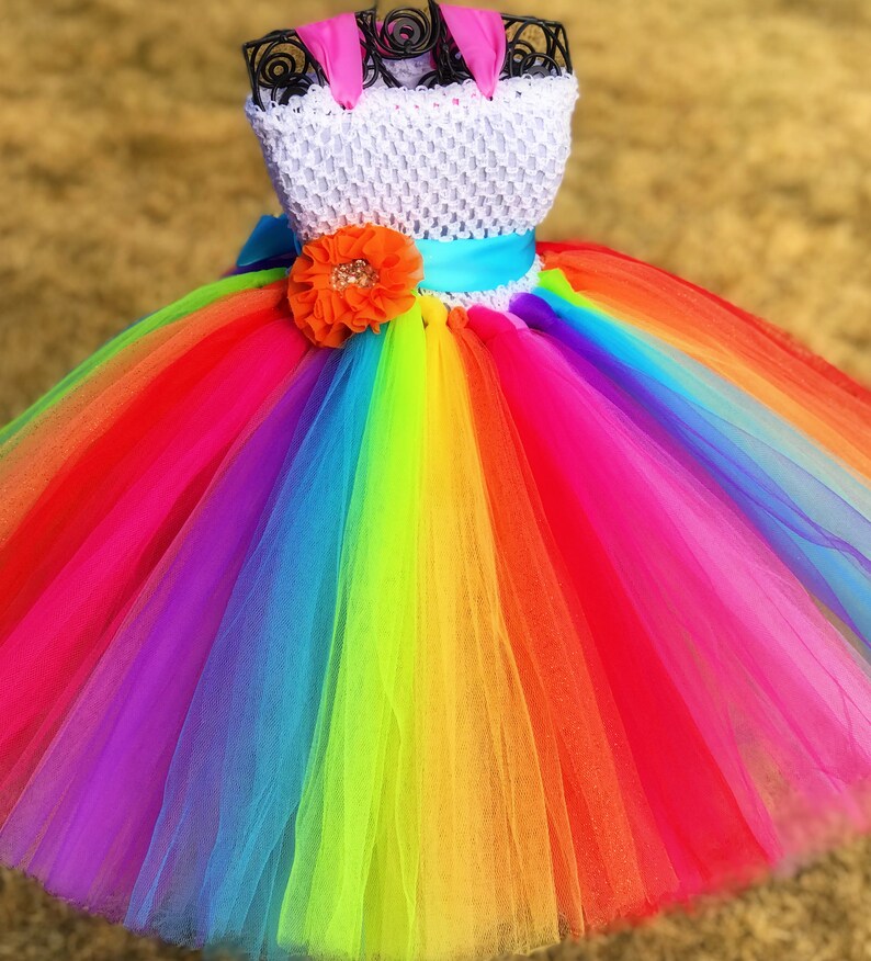 flower girl rainbow dress
