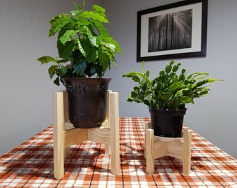 Indoor Planter, Wooden Plant Stand, Pot Stand, Modern Planter Stand Combo