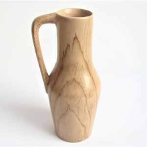 WERRA VEB Gräfenroda Vintage East German Ceramic Handled Vase Wooden Look GDR