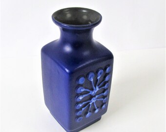 POP ART VEB Haldensleben Indigo Blau Vase Modernist Form 3081 B