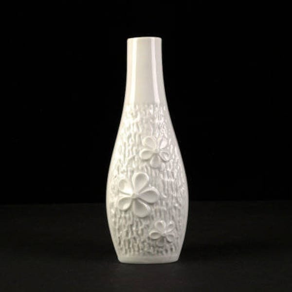 Weiße Porzellan Vase von Mitterteich Bavaria West Germany '70er Jahre Design Form 464