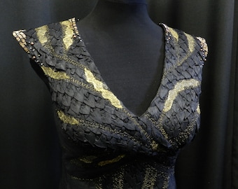 Black version! Inspired by Daenerys Targaryen's Astapor black dress from seasons 3-4, custom-made from 100% silk.
