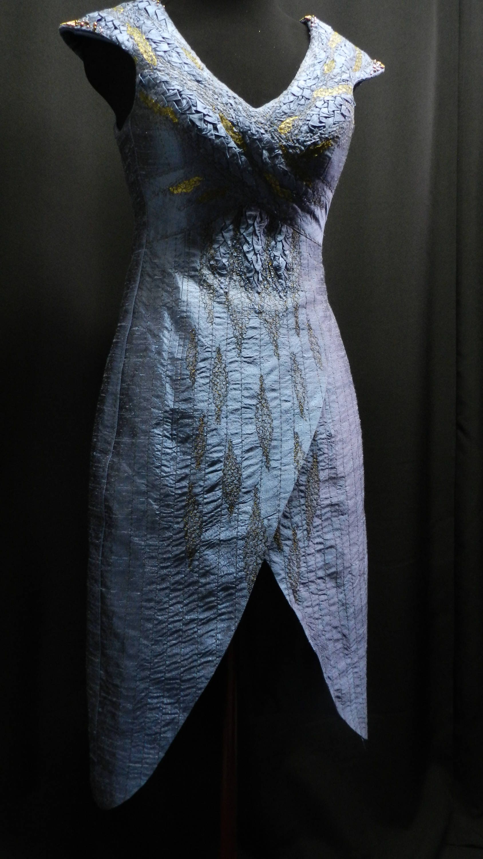 Inspired by Daenerys Targaryen Game of Thrones Astapor Azure Blue Dress  FULL Embroidered Version Custom Made Silk Dragon Scales Season 4 - Etsy