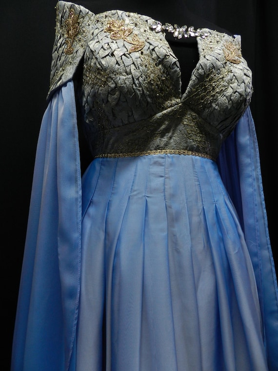daenerys targaryen light blue dress READY TO SHIP Fairy Wedding inspired by and gold Body Type_Diamond vintage 1990s amy byer Women's clothing size:20 meeting all relevant regulations.