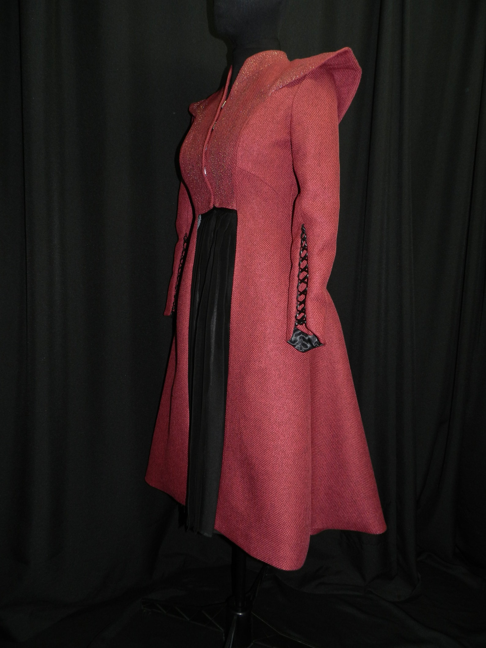 Inspired by Daenerys Wine Red Jacket and Black Pleated Skirt Etsy