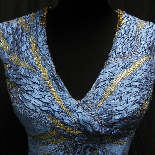 french blue velvet dress One sleeve velvet long dress Blue / US 10 main image 0
