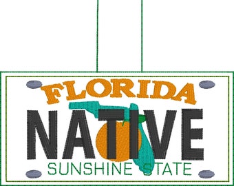 Florida State License Plate Design - Make your own replica embroidery tag