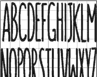 Farmhouse Embroidery Font: Tall Thick Satin Stitch (2 inch) (BX)