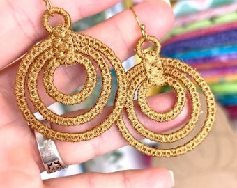 Concentric Circles Freestanding Lace Earrings embroidery design FSL - Digital Download - Machine Embroidery Designs - In the Hoop - DBB