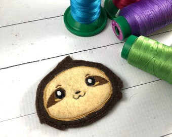 Parche de perezoso: Diseño de bordado con fieltro (descarga digital)