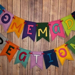 DIY Applique Banner: Pointy Pennant Embroidery Design (5x7 Hoop) (Digital Download)