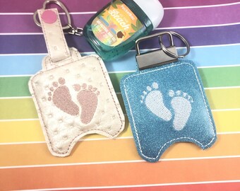 Baby Voeten 4x4 Hand Ontsmettingsmiddel Houder Snap Tab In de Hoop Borduurwerk Project