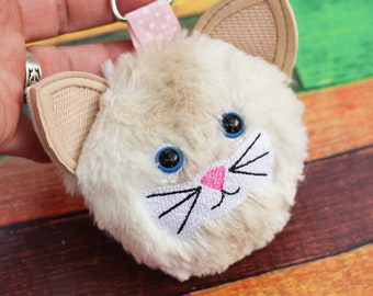 DBB Cat Fluffy Puff - In the Hoop Embroidery Design - Machine Embroidery ITH Stuffie - Kitty Keychain Backpack Charm - Digital Download File