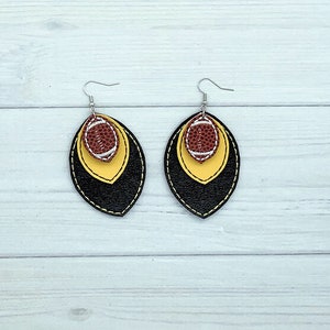 Football Layer Earrings embroidery design
