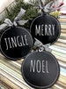 Set of three Farmhouse MERRY JINGLE NOEL Christmas Ornaments for 4x4 hoops Digital Download - Pattern for Machine Embroidery 