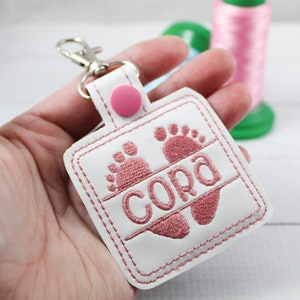 DBB baby Feet Personalized Snap Tab - ITH project for 4x4 hoops