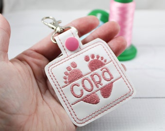 DBB baby Feet Personalized Snap Tab - ITH project for 4x4 hoops