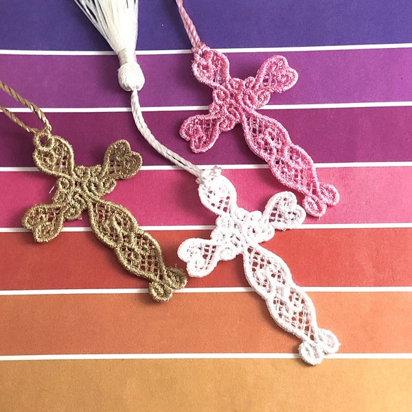 Heart Cross Freestanding Lace Bookmark for 4x4 hoops - Digital Download - Pattern for Machine Embroidery