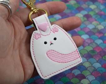 kitty cat tag snap tab for 4x4  or 5x7 hoops - Single and Multi Files included for craft shows