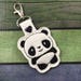 Panda Bear snap tab - 4x4-Backpack tag embroidery design-ith snap tab or key fob tag 