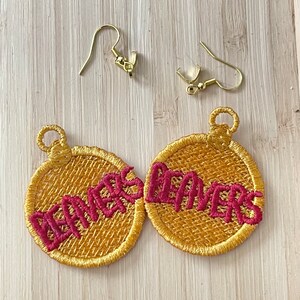 School Spirit - BEAVERS FSL Earring Machine Embroidery Design File - Sports Mascot Team spirit - school colors digital download