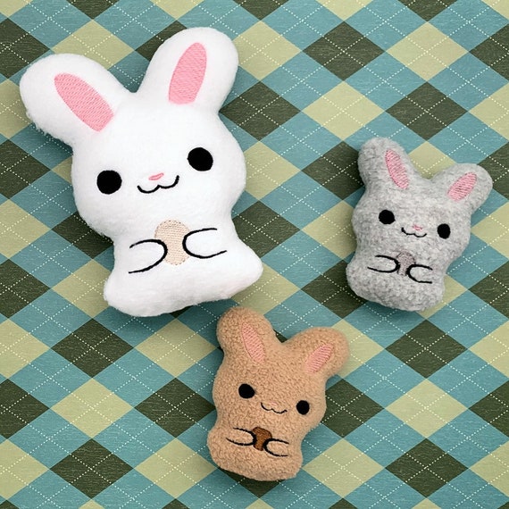 Bunny Stuffie Sweet Bunny Stuffed Animal Plushie Collectable Embroidery Design Babymoon Plushie Etsy UK