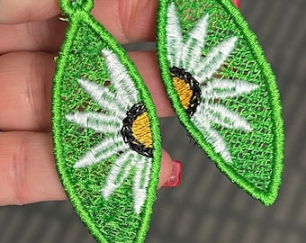 Daisy Wedge Ohrring Design - Stickdatei für die Stickmaschine